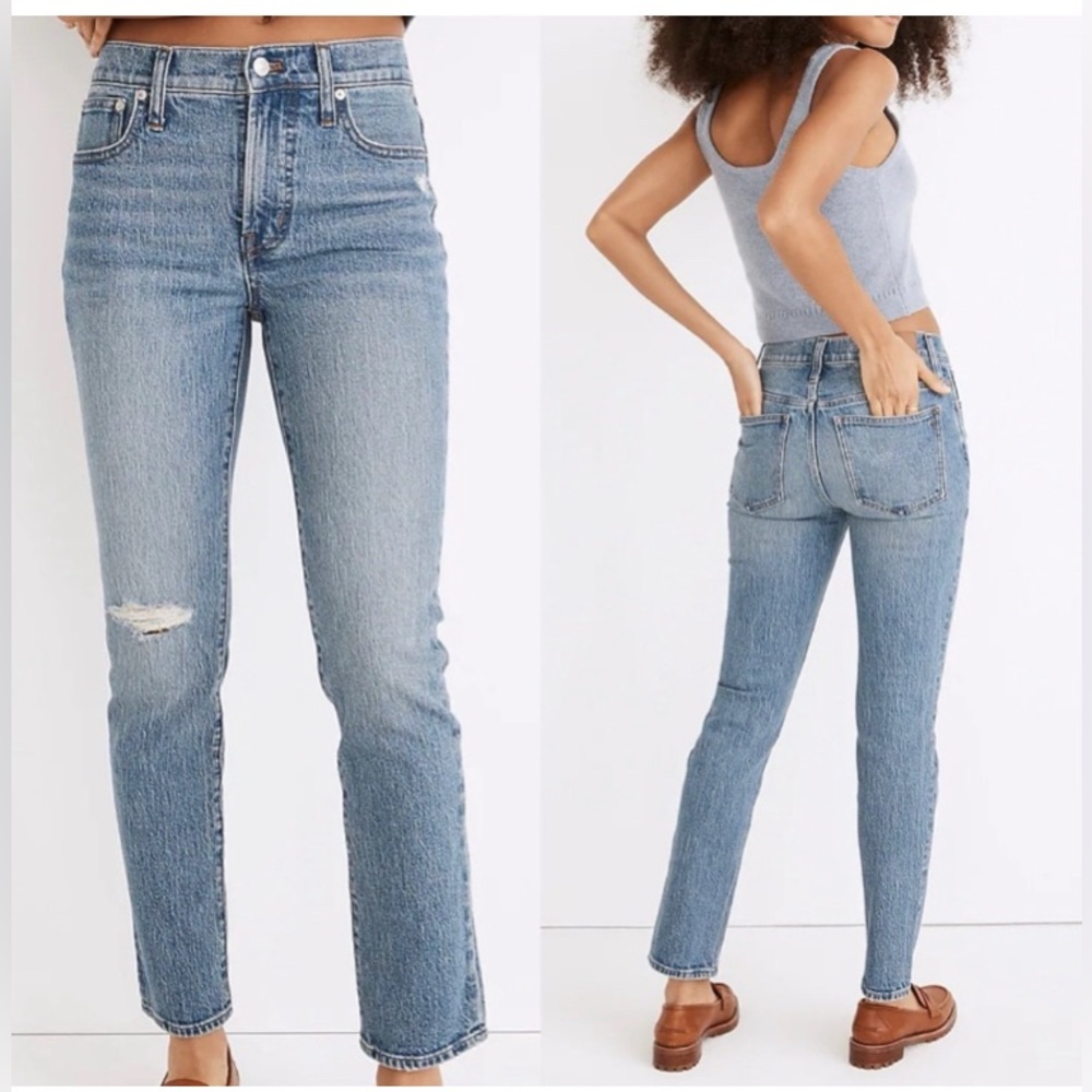 Madewell The Mid Rise Perfect Vintage Jean Ainsdale Wash Distressed Stretch 27